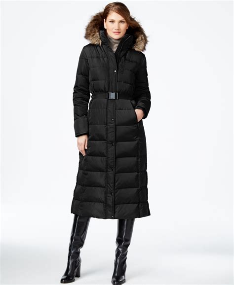 michael kors jacket black|michael kors long puffer jacket.